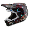 Casque de Motocross SE5 Carbone Torched MIPS Troy Lee Designs noir et rouge, de 3/4