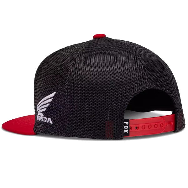 Casquette Fox X Honda Junior Fox noir et rouge, de dos