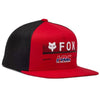 Casquette Fox X Honda Junior Fox noir et rouge, de face