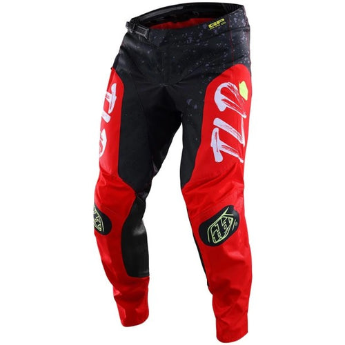 Pantalon de Motocross GP Pro Partical Troy Lee Designs noir et rouge, de face