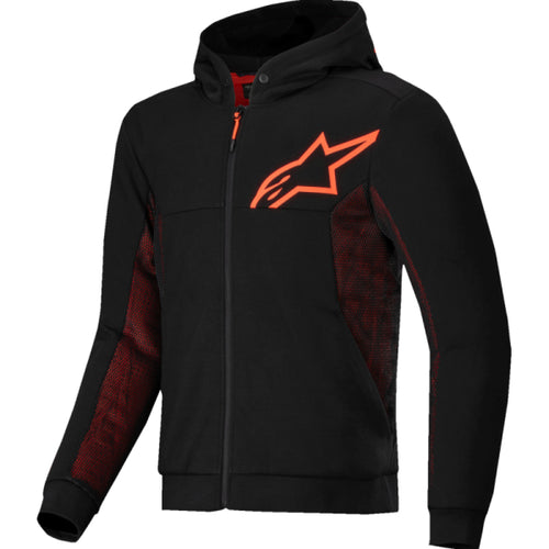 Coton Ouaté de Moto Chrome Air Sport Alpinestars noir et rouge, de face