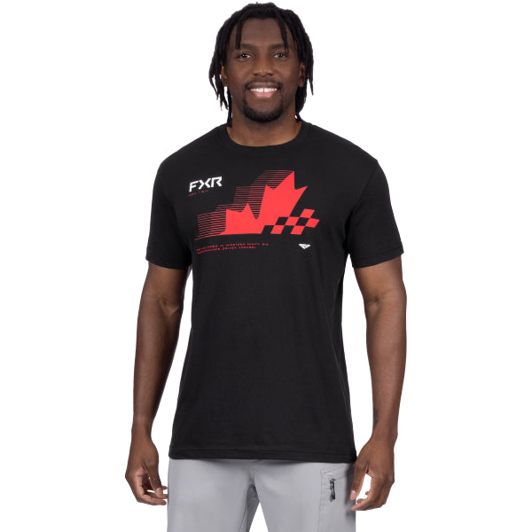 T-Shirt International Race Div Premium FXR noir et rouge, de face