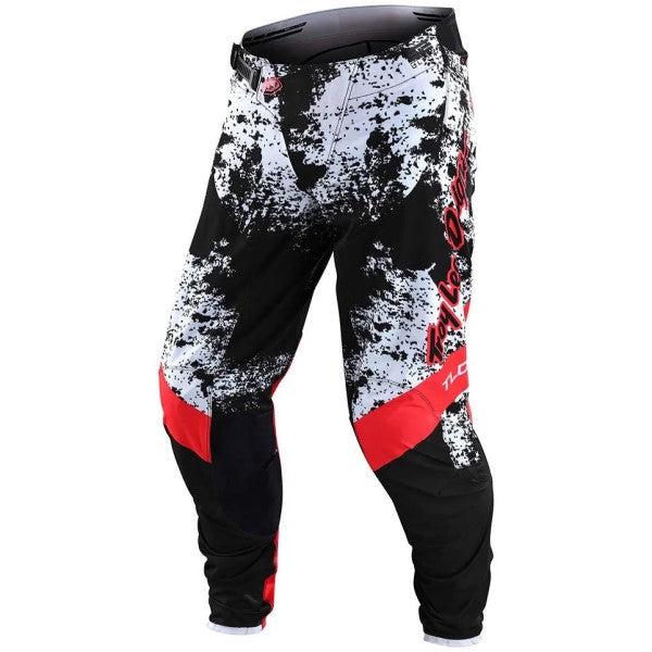 Pantalon de Motocross SE Ultra Grime Troy Lee Designs noir et rouge, de face