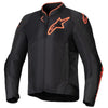 Manteau de Moto Viper Air V4 Alpinestars noir et rouge, de face