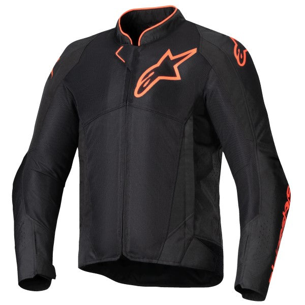 Manteau de Moto Viper Air V4 Alpinestars noir et rouge, de face