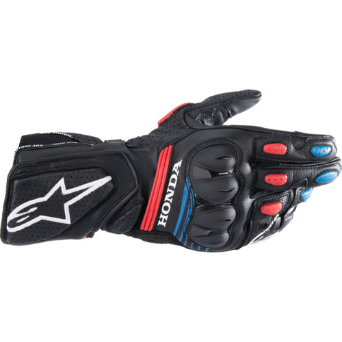 Gants de Moto SP-8 V3 Honda Alpinestars noir et rouge, dessus