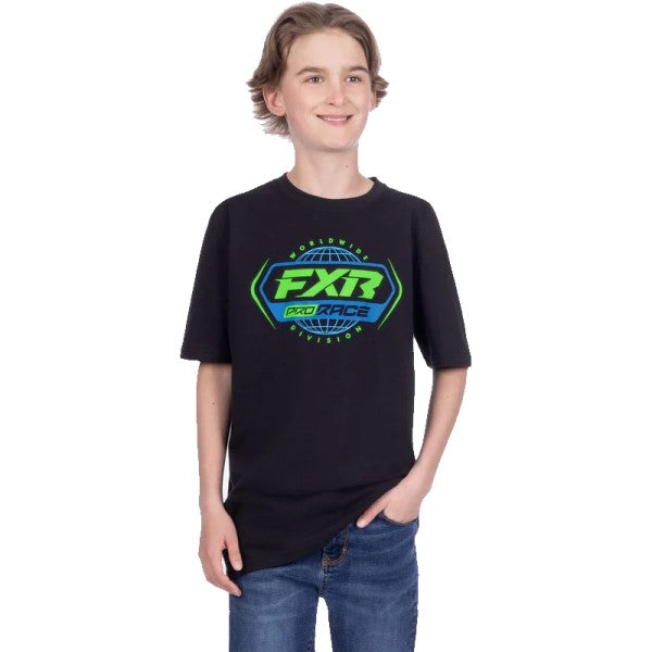 T-Shirt Race Division Premium Junior FXR noir/vert, de face