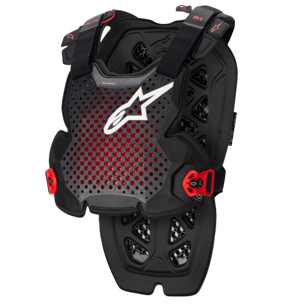 Plastron de Motocross A-1 Alpinestars noir, de face