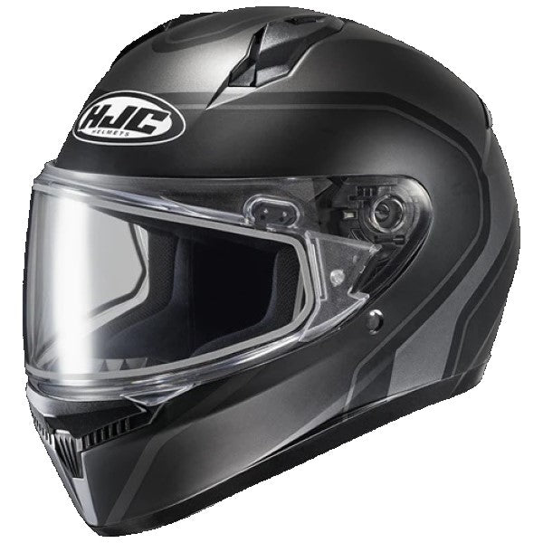 Casque Intégral de Motoneige C10 ELIE Noir/Gris, visière double