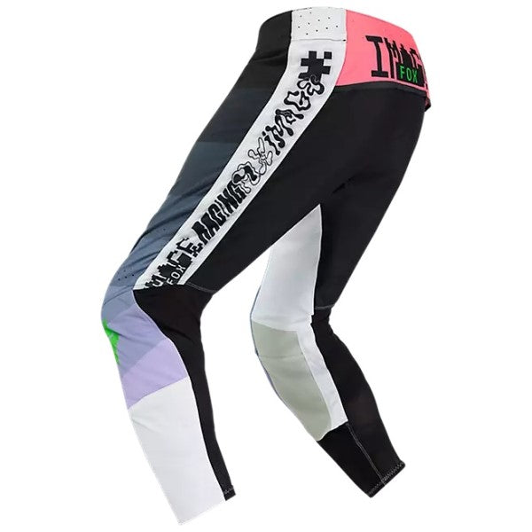 Pantalon de Motocross Flexair Grid Fox noir et mauve, de dos