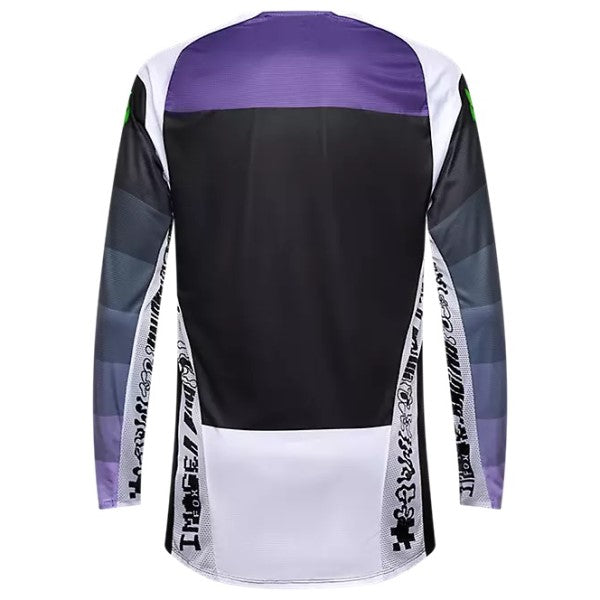 Chandail de Motocross Flexair Grid Fox noir et mauve, de dos
