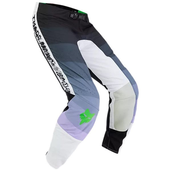 Pantalon de Motocross Flexair Grid Fox noir et mauve, de face