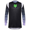Chandail de Motocross Flexair Grid Fox noir et mauve, de face