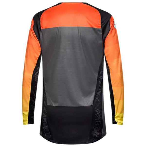 Chandail de Motocross Flexair Grid Fox noir et orange, de dos
