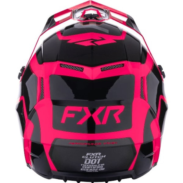 Casque Intégral de Motoneige Clutch Evo Junior Noir Rose, Dos