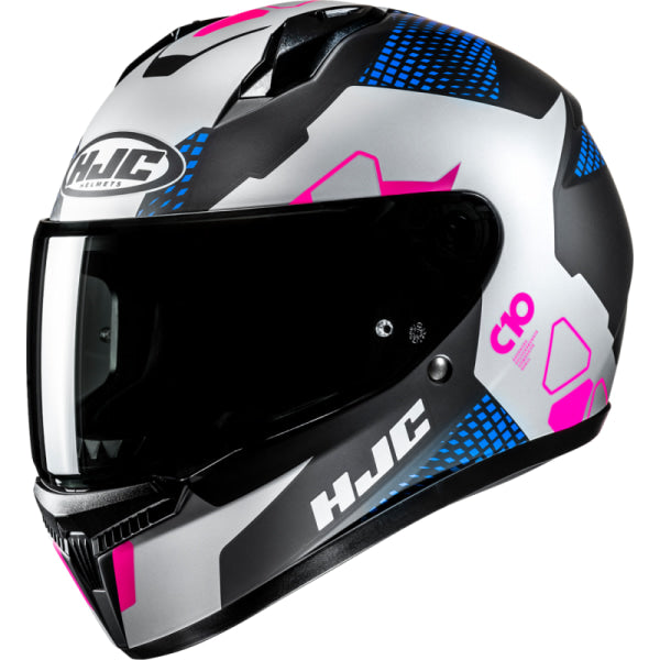 Casque Intégral de Moto C10 Aspa HJC noir rose et bleu