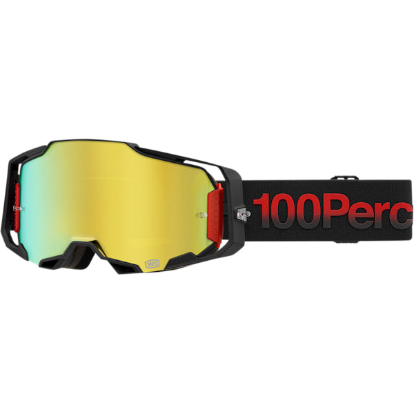 Lunettes de Motocross Armega Lentille Miroir 100% noir et rouge