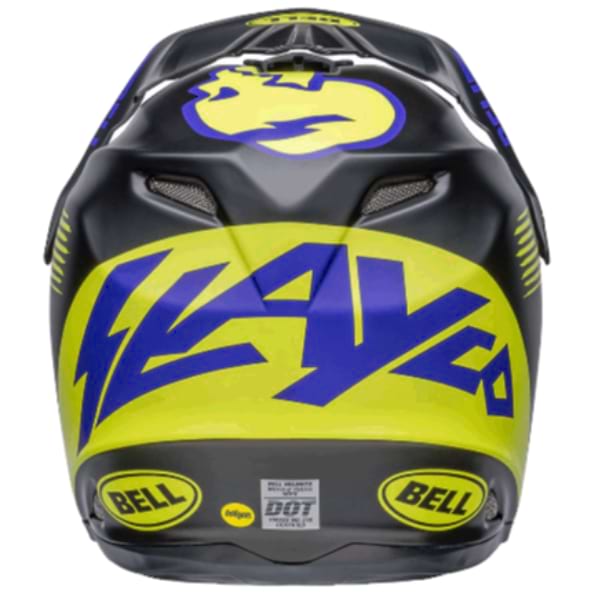 Casque Moto-9 Junior Mips bleu/vert derrière