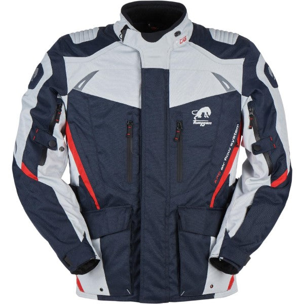 Manteau de Moto Apalaches Bleu/Blanc/Rouge de face