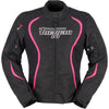 Manteau de Moto Odessa Femme Noir/Rose de face