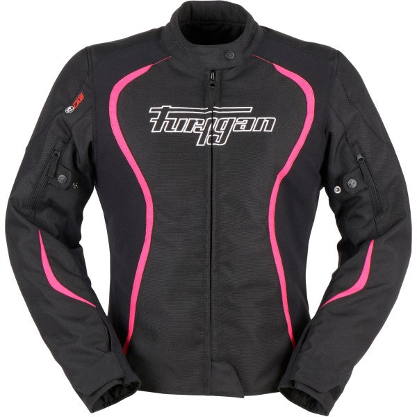 Manteau de Moto Odessa Femme Noir/Rose de face
