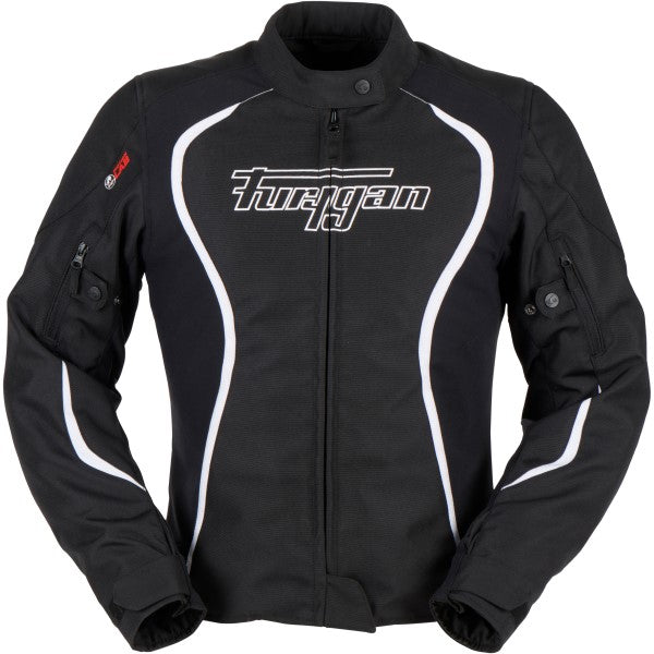 Manteau de Moto Odessa Femme Noir/Blanc de face