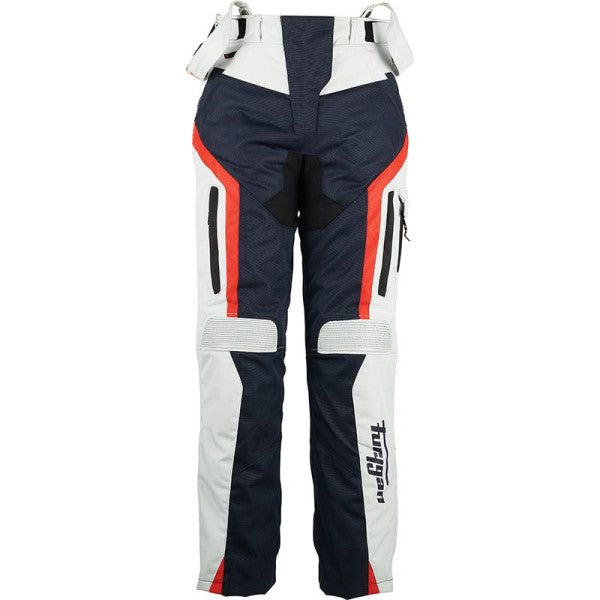 Pantalon de Moto Apalaches Femme Bleu/Blanc/Rouge de dos