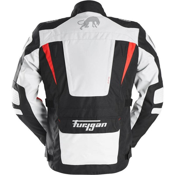 Manteau de Moto Apalaches Noir/Blanc/Rouge de dos