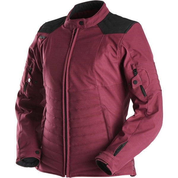 Manteau de Moto Ice Track Femme Bordeaux de droite