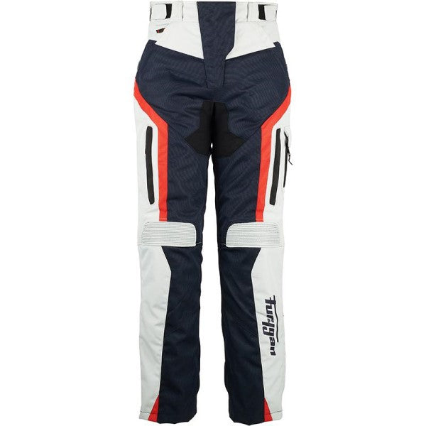 Pantalon de Moto Apalaches Femme Bleu/Blanc/Rouge de face