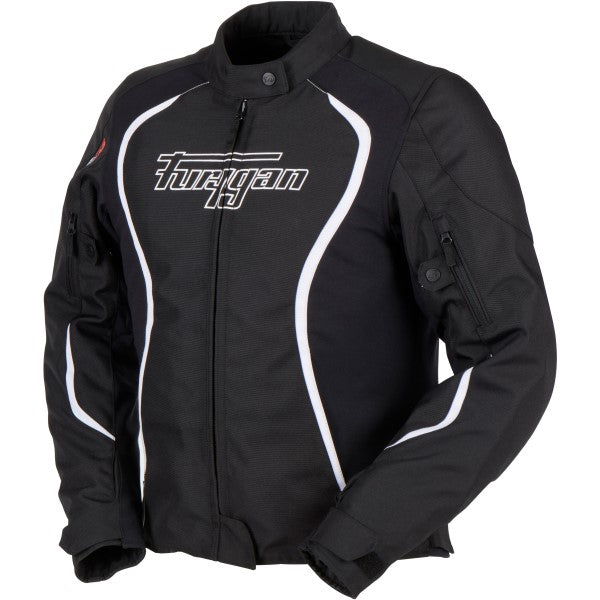 Manteau de Moto Odessa Femme Noir/Blanc de droite