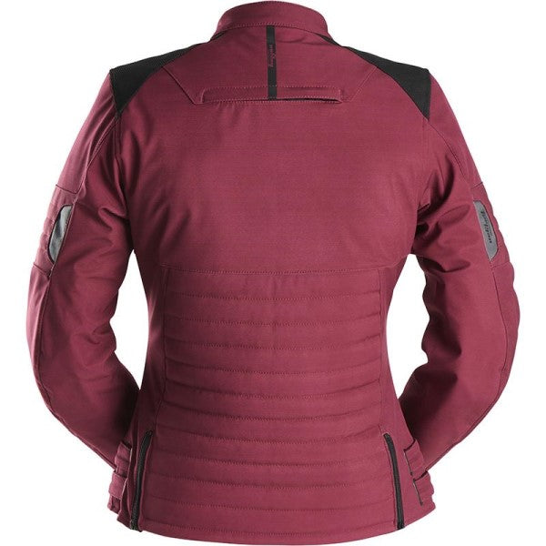 Manteau de Moto Ice Track Femme Bordeaux de dos