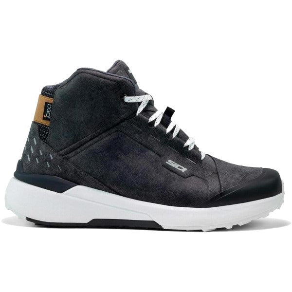 Chaussures de Moto Nucleus Suède WP Noir/Blanc de gauche