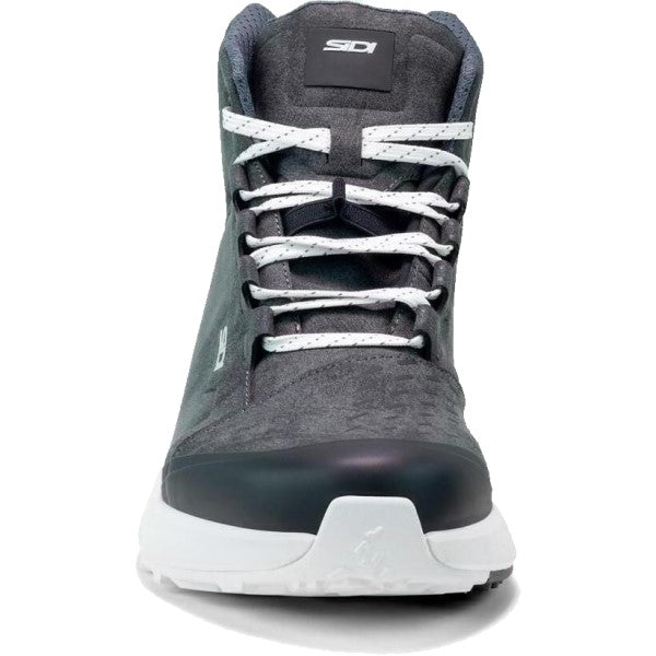 Chaussures de Moto Nucleus Suède WP Noir/Blanc de face