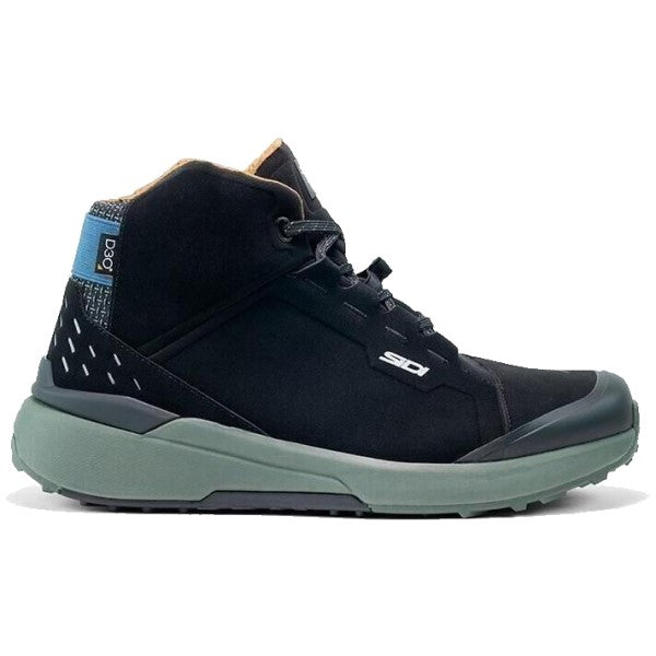 Chaussures de Moto Nucleus Suède WP Noir/Vert de gauche