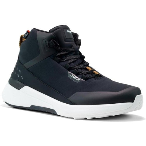 Chaussures de Moto Nucleus Noir/Blanc incliné de gauche