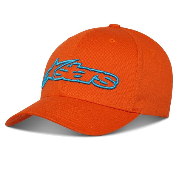 Casquette Blaze Flexfit Alpinestars orange et bleu