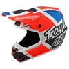 Casque de Motocross SE4 Polyacrylite Quattro Troy Lee Designs orange et bleu, de 3/4