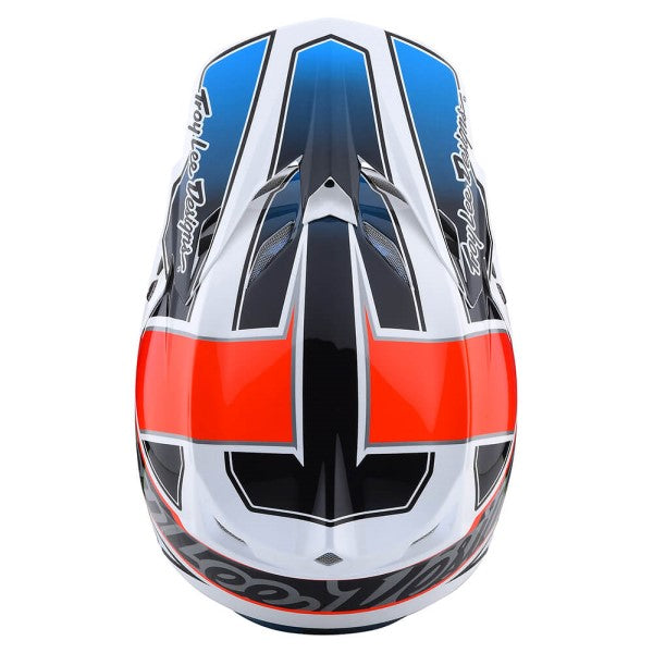 Casque de Motocross SE5 Composite Team Troy Lee Designs orange et bleu, dessus