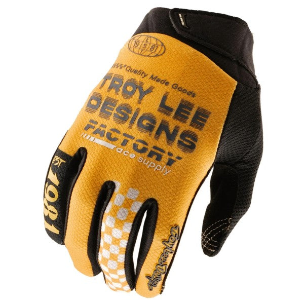 Gants de Motocross GP Pro Factory Troy Lee Designs or, dessus