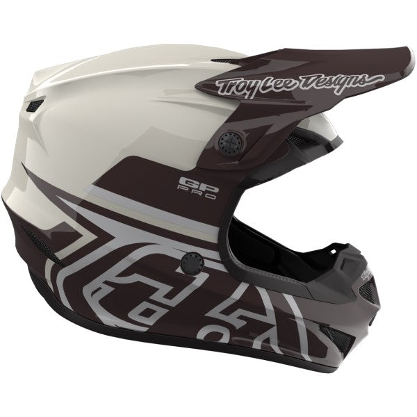 Casque de Motocross GP Pro Mono MIPS Blanc/Gris incliné de gauche