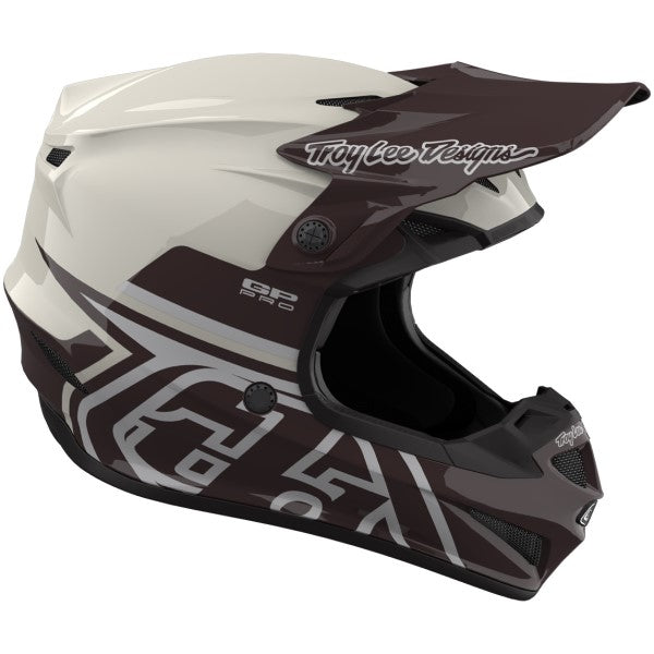 Casque de Motocross GP Pro Mono MIPS Blanc/Gris de gauche
