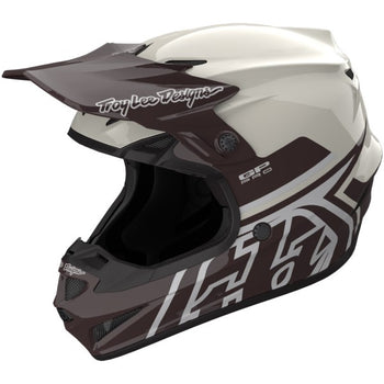 Casque de Motocross GP Pro Mono MIPS Blanc/Gris incliné de droite