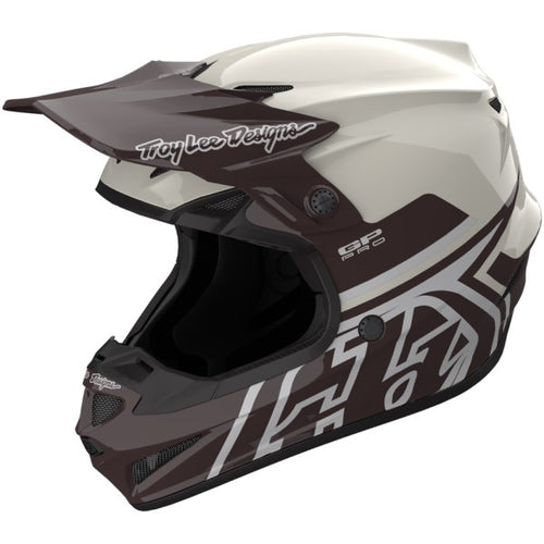 Casque de Motocross GP Pro Mono MIPS Blanc/Gris incliné de droite