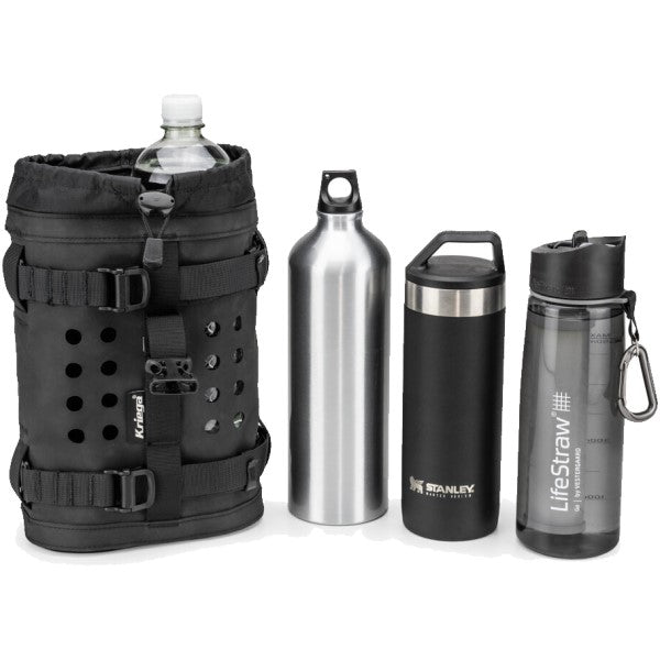 Porte-bouteille pour Sac Latéral de Moto Kriega Noir bouteilles compatibles