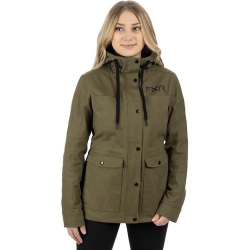 Manteau Ivy Canvas Femme FXR Kaki, de face