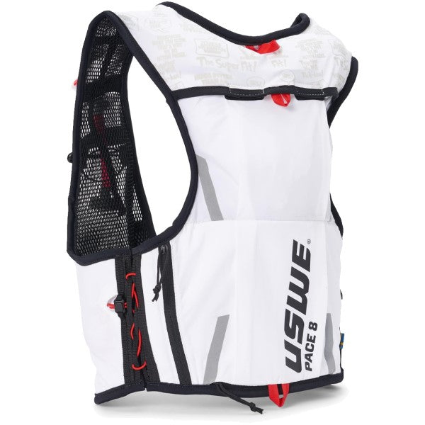 Veste d'Hydratation Pace 8 Litres Blanc de dos