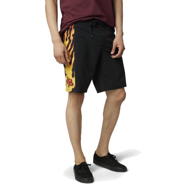 Short de Surf Parkerboss Noir/Orange incliné de face