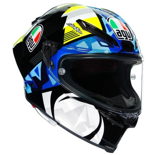 Casque Intégral de Moto Pista GP RR Replica | bleu multi-couleur, le côté droit