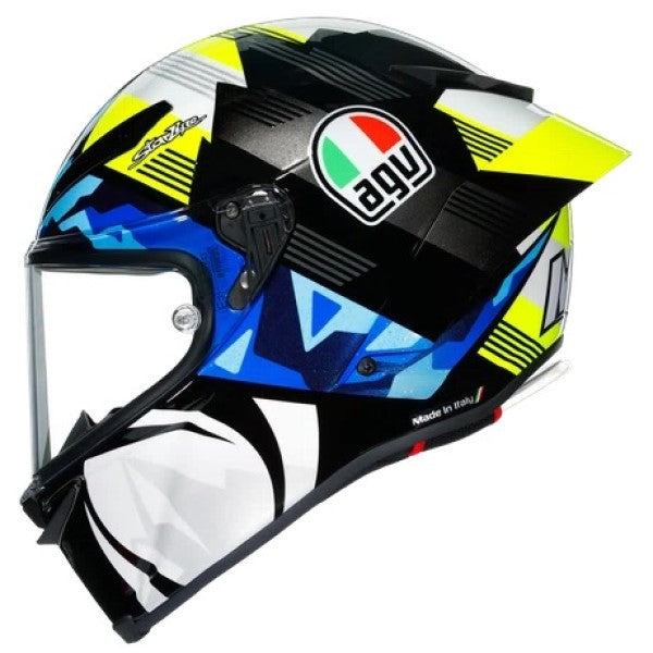 Casque Intégral de Moto Pista GP RR Replica | bleu multi-couleur, le côté gauche